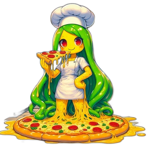 food, staff, pixel art, concept art, 3d render, green, pizzeria, kitchen transparent PNG cut-out