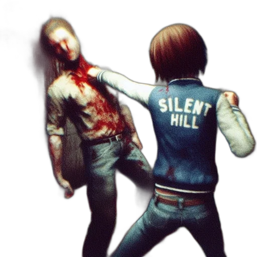 jacket, concept art, pixel art, comic book art, silent, hill, female, character transparent PNG cut-out