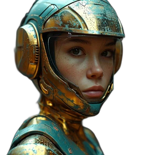 robot, face, mask, concept art, photorealistic, cyberpunk, 3d render, outer space transparent PNG cut-out