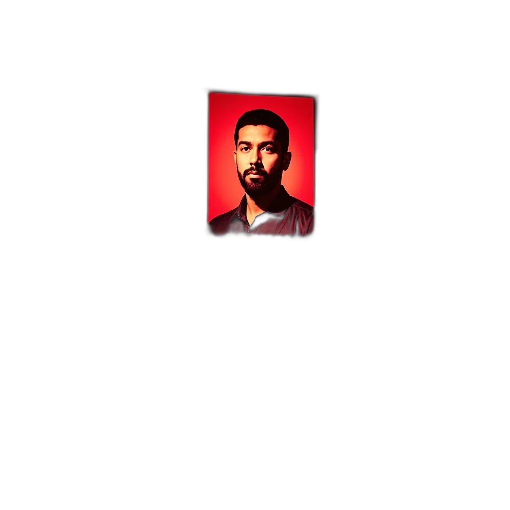 face, jacket, staff, animal, pixel art, photorealistic, red, large transparent PNG cut-out