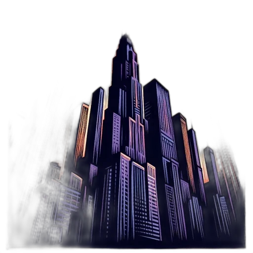 building, concept art, 3d render, pixel art, photorealistic, fog, city street, outer space transparent PNG cut-out