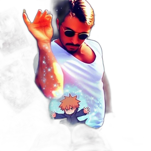 staff, pixel art, concept art, fantasy art, anime, individual, beard, wearing transparent PNG cut-out
