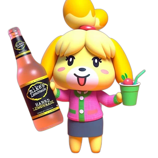 bottle, food, animal, staff, 3d render, concept art, pixel art, cartoonish transparent PNG cut-out