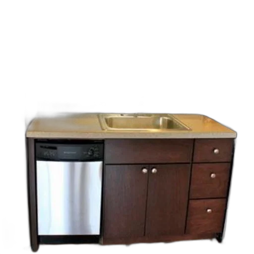 furniture, robot, 3d render, earth tones, modern, kitchen, dark, wood transparent PNG cut-out