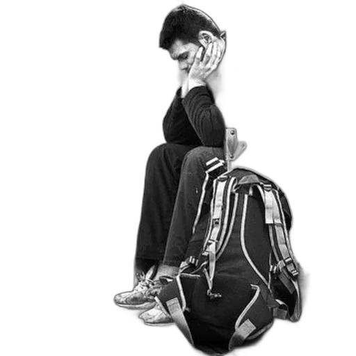 jacket, staff, black, white, photo, person, sitting, train transparent PNG cut-out