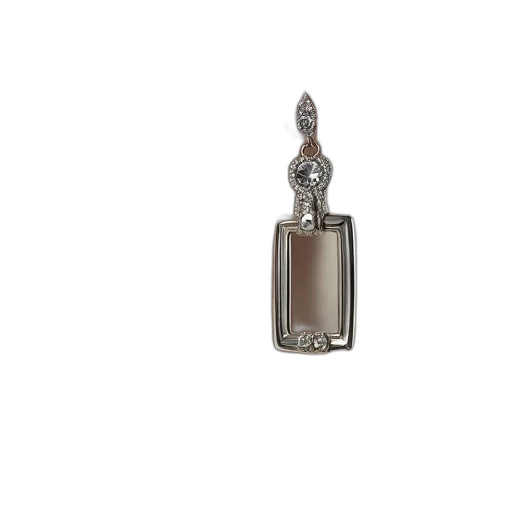 jewelry, bottle, silver, rectangle, earrings, both, front, frame transparent PNG cut-out