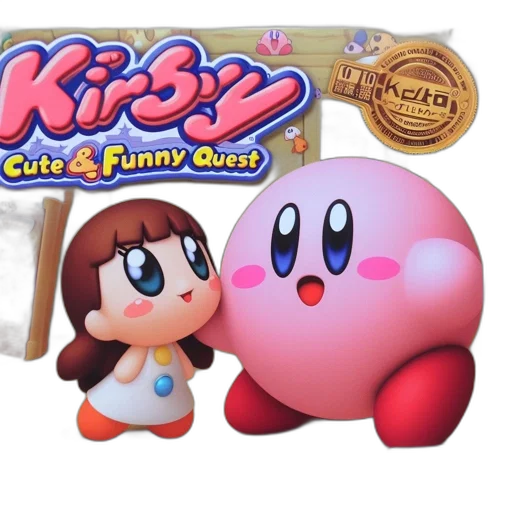food, concept art, 3d render, cover, art, girl, hugs, kirby transparent PNG cut-out
