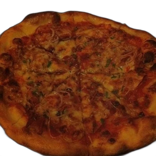 food, face, 3d render, photorealistic, delicious-looking, pizza, cheese, herbs transparent PNG cut-out