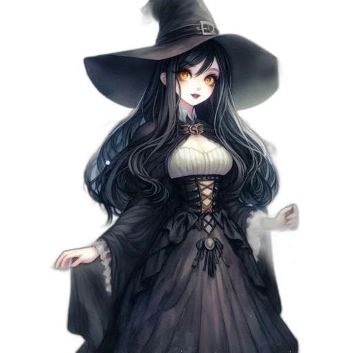 dress, hat, staff, mask, fantasy art, concept art, pixel art, anime transparent PNG cut-out