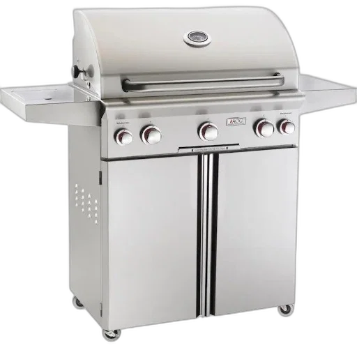 robot, stainless, steel, outdoor, grill, side, shelf, three transparent PNG cut-out