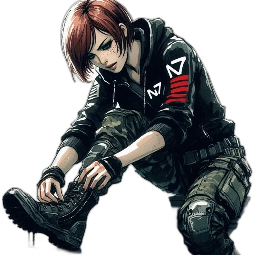 jacket, weapon, staff, concept art, cyberpunk, comic book art, pixel art, dark transparent PNG cut-out