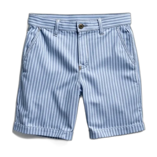 blue, pair, white, striped, shorts, button, fly, zipper transparent PNG cut-out