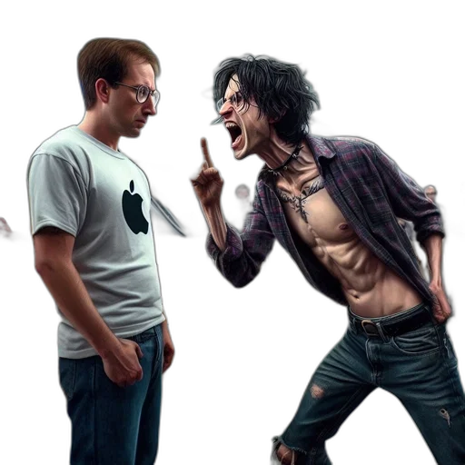 concept art, comic book art, photorealistic, 3d render, two, men, face, off transparent PNG cut-out