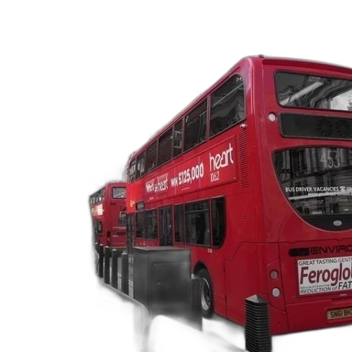 3d render, red, double, decker transparent PNG cut-out