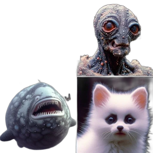 creature, mask, animal, concept art, 3d render, photorealistic, fantasy art, underwater transparent PNG cut-out