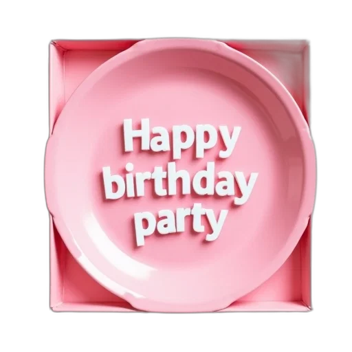 pink, birthday, party, plate transparent PNG cut-out