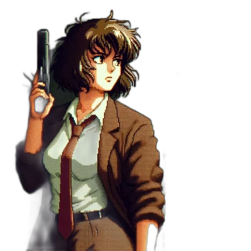 weapon, jacket, staff, concept art, anime, comic book art, pixel art, fire transparent PNG cut-out