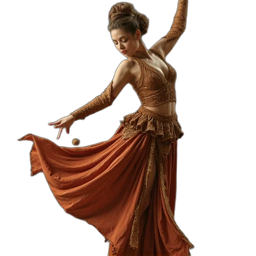 dress, staff, oil painting, photorealistic transparent PNG cut-out