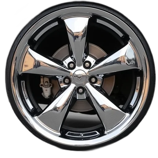car, sve, mustang, wheel, chrome, 15x9, 5x4 transparent PNG cut-out