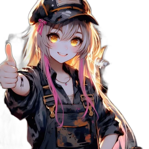 staff, hat, weapon, jacket, anime, pixel art, concept art, cyberpunk transparent PNG cut-out