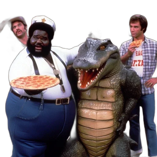 food, dragon, animal, creature, three, men, large, animatronic transparent PNG cut-out