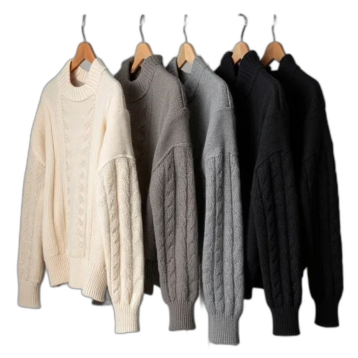 jacket, monochrome, earth tones, dark, collection, six, knitted, sweaters transparent PNG cut-out