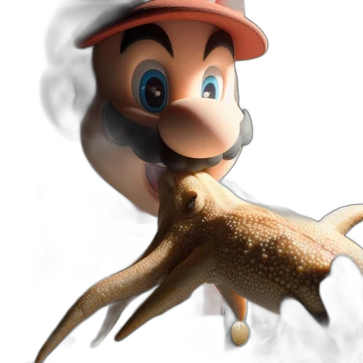 hat, animal, creature, staff, 3d render, concept art, photorealistic, watercolor transparent PNG cut-out