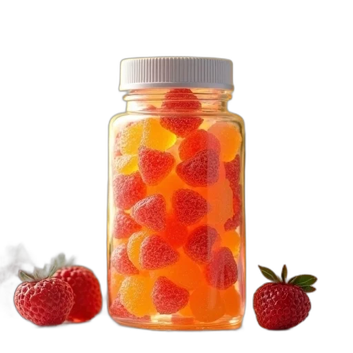 food, bottle, natural, vitality, calm, fruit, gummies transparent PNG cut-out