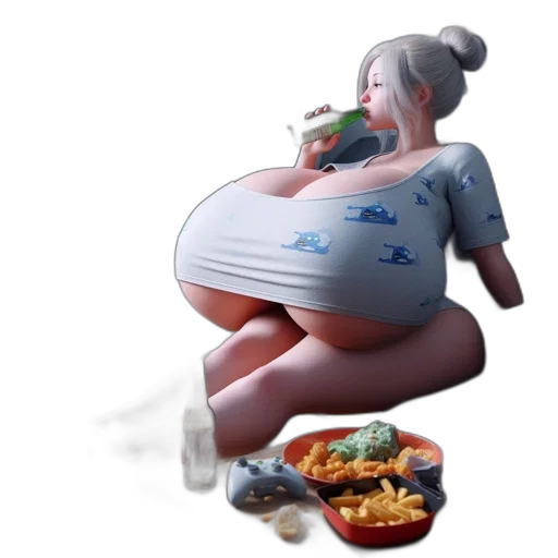 food, robot, dress, concept art, 3d render, photorealistic, vaporwave, underwater transparent PNG cut-out