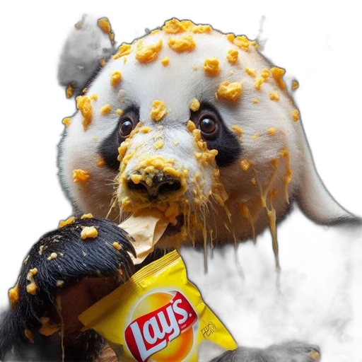 food, creature, animal, photorealistic, 3d render, concept art, outer space, panda transparent PNG cut-out