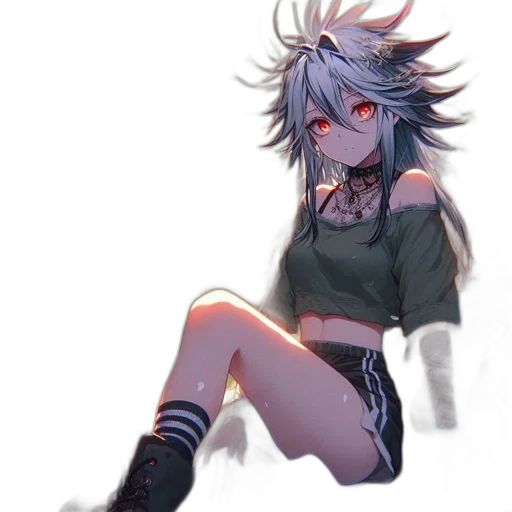 creature, hair, jacket, dragon, concept art, anime, pixel art, cyberpunk transparent PNG cut-out