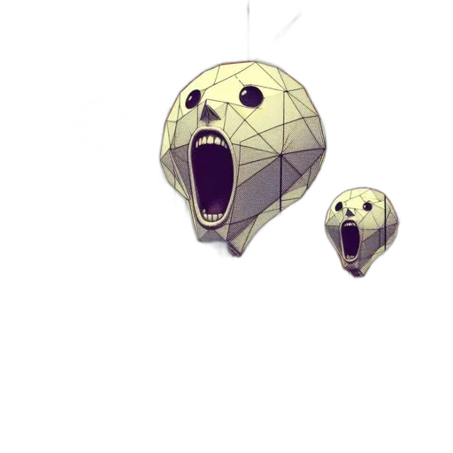 mask, creature, face, robot, concept art, pixel art, 3d render, comic book art transparent PNG cut-out