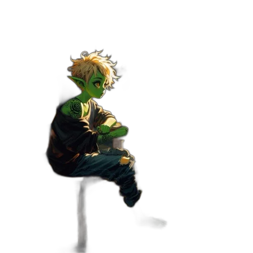 creature, mask, jacket, staff, concept art, pixel art, 3d render, fantasy art transparent PNG cut-out