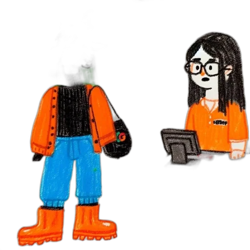 staff, robot, jacket, concept art, 3d render, cartoon, pixel art, monochrome transparent PNG cut-out