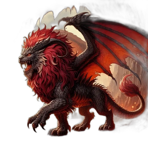 dragon, creature, animal, fantasy art, concept art, pixel art, photorealistic, red transparent PNG cut-out