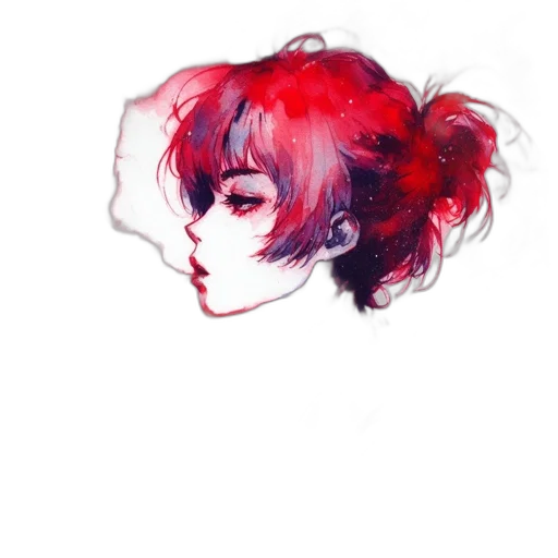 face, hair, mask, crown, watercolor, anime, photorealistic, pixel art transparent PNG cut-out