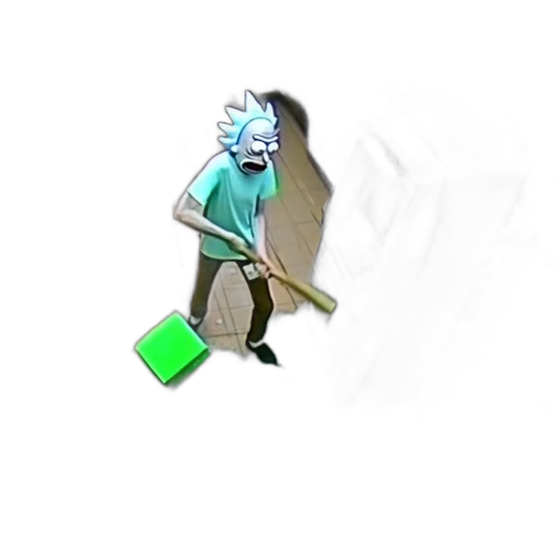 staff, weapon, mask, sword, pixel art, concept art, 3d render, vaporwave transparent PNG cut-out