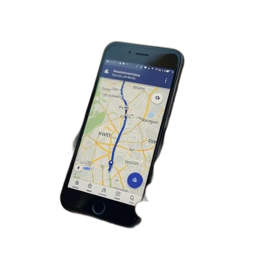 image, gps, phone, showing transparent PNG cut-out