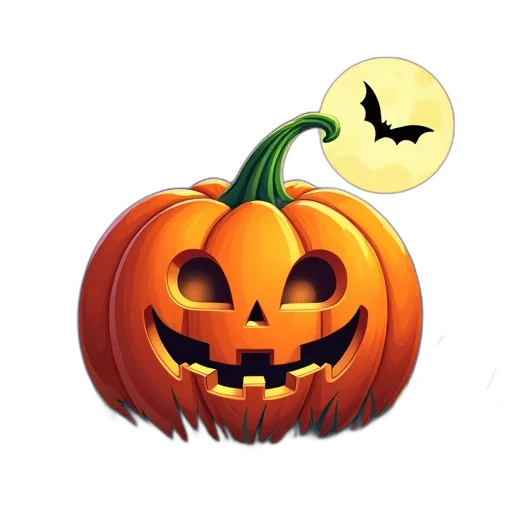 pixel art, concept art, 3d render, stylized, illustration, pumpkin, smiling, face transparent PNG cut-out