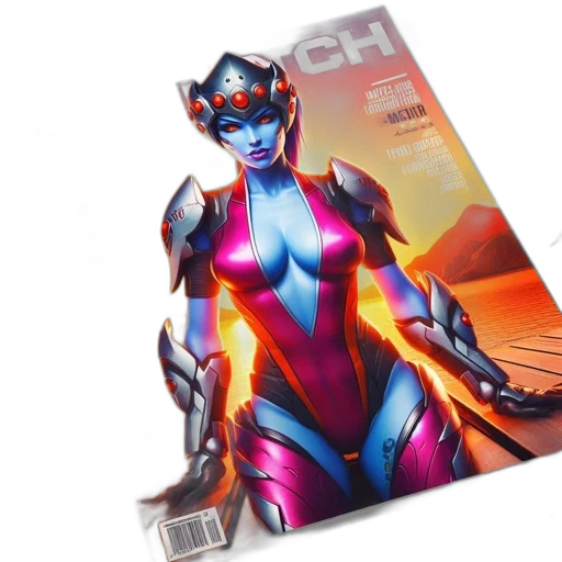 robot, concept art, comic book art, cyberpunk, 3d render, stylized, magazine, cover transparent PNG cut-out