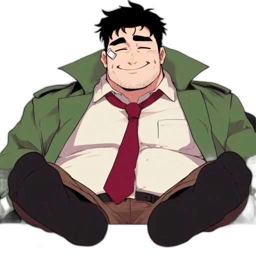 jacket, creature, staff, cartoon, anime, concept art, comic book art, green transparent PNG cut-out