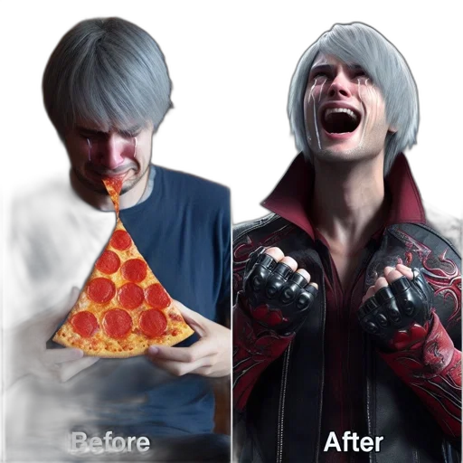 food, face, 3d render, concept art, photorealistic, anime, red, monochrome transparent PNG cut-out