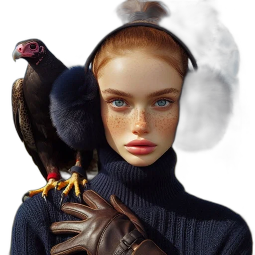 animal, jacket, creature, jewelry, photorealistic, fantasy art, concept art, 3d render transparent PNG cut-out
