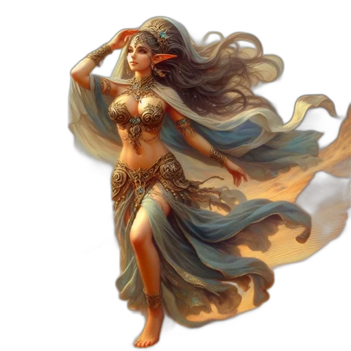 dress, fantasy art, concept art, comic book art, pixel art, underwater, fire, golden transparent PNG cut-out