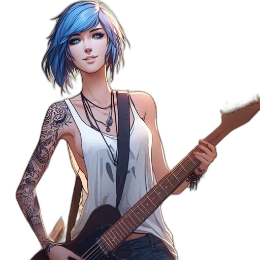 concept art, fantasy art, cartoon, comic book art, blue, animated, female, vibrant transparent PNG cut-out