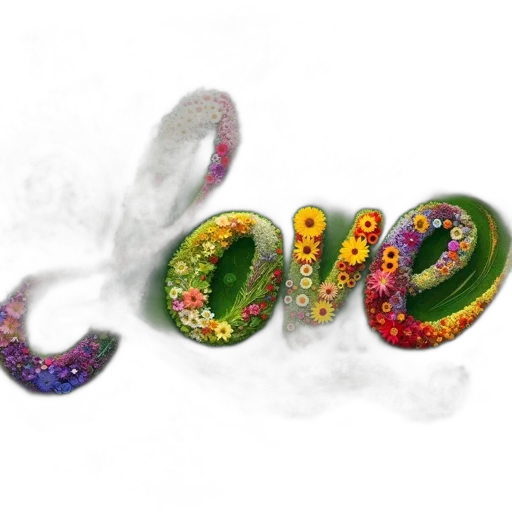 jewelry, 3d render, artistic, floral, arrangement, spells, out, word transparent PNG cut-out