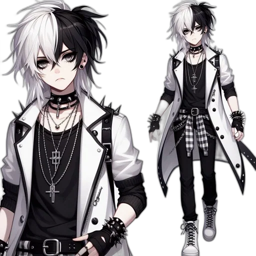 concept art, cartoon, pixel art, anime, monochrome, dark, image, features transparent PNG cut-out