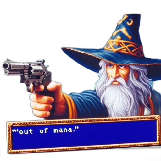 weapon, staff, hat, sword, pixel art, vaporwave, concept art, fire transparent PNG cut-out