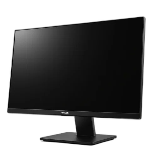 furniture, 3d render, sleek, modern, black, monitor, philips, logo transparent PNG cut-out
