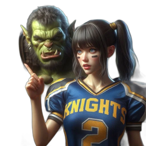 staff, fantasy art, concept art, photorealistic, anime, young, athlete, dark transparent PNG cut-out